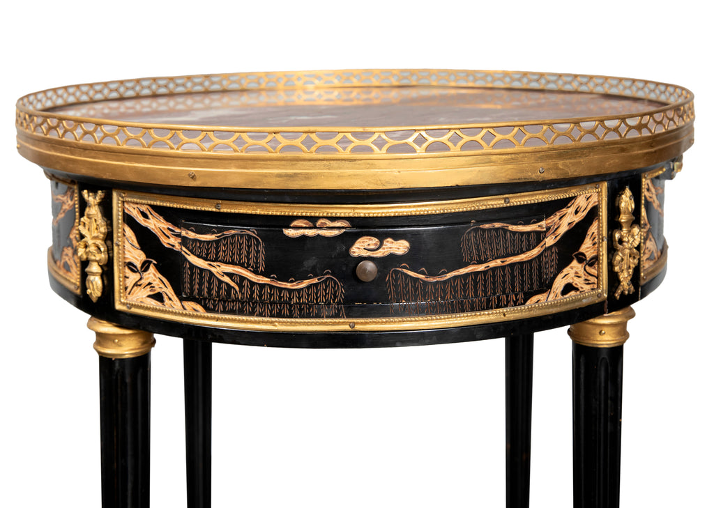 A LOUIS XVI STYLE ORMOLU MOUNTED AND CHINOISERIE OCCASIONAL TABLE, CIRCA 1900