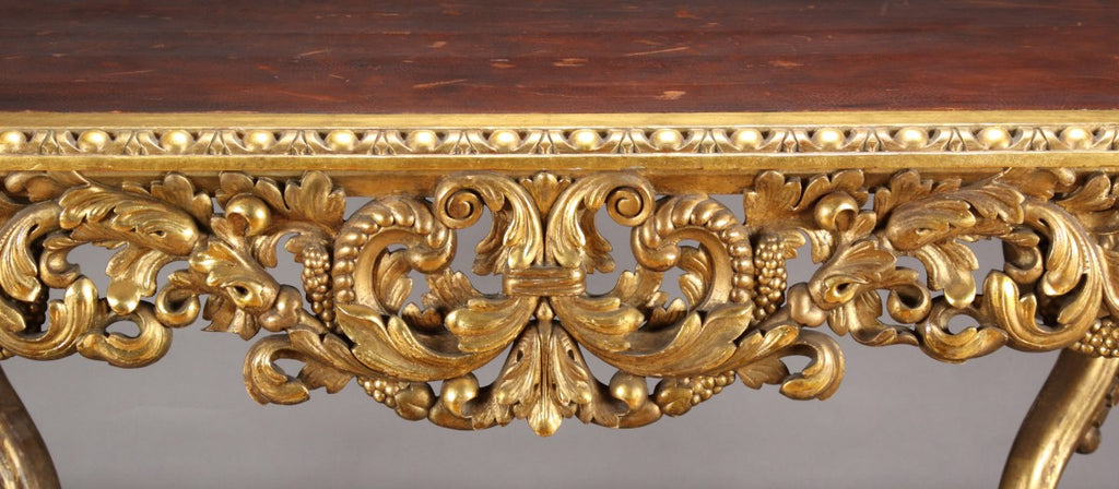 ITALIAN ROCOCO STYLE GILT-WOOD CARVED CENTER TABLE