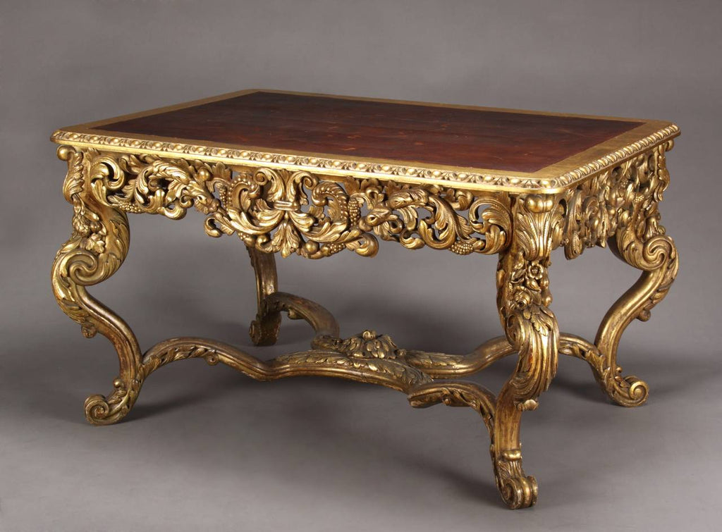 ITALIAN ROCOCO STYLE GILT-WOOD CARVED CENTER TABLE