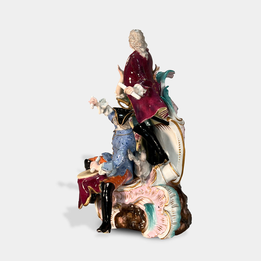A MEISSEN PORCELAIN FIGURAL GROUP DRUMMER AND DANCERS, 19TH CENTURY