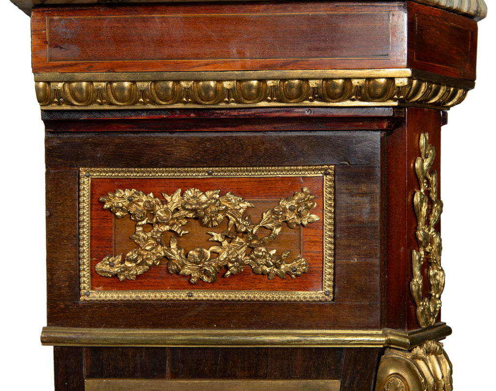 FRENCH ORMOLU MOUNTED AND MARBLE TOP PEDESTALS AFTER RIESENER, 19TH CENTURY