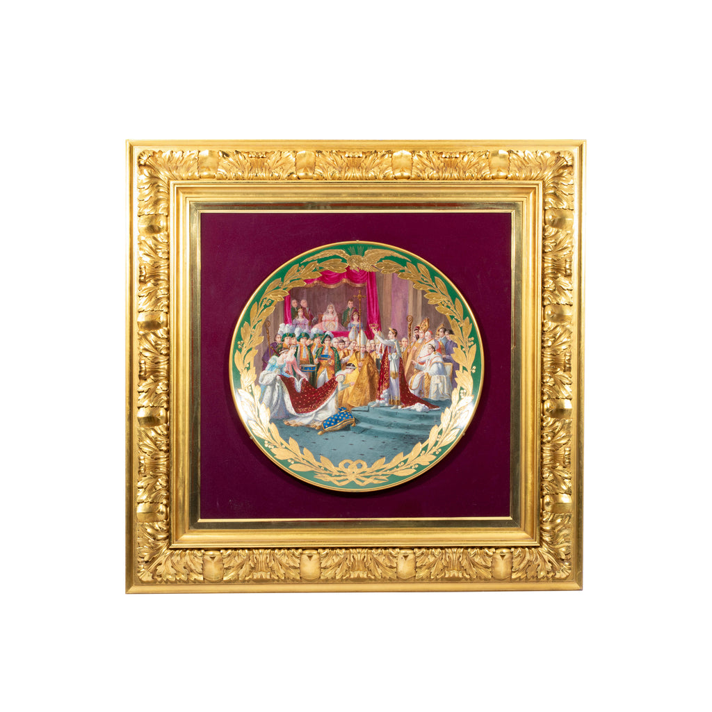 A LARGE FRENCH SEVRES STYLE PORCELAIN CHARGER 'CORONATION OF JOSEPHINE'
