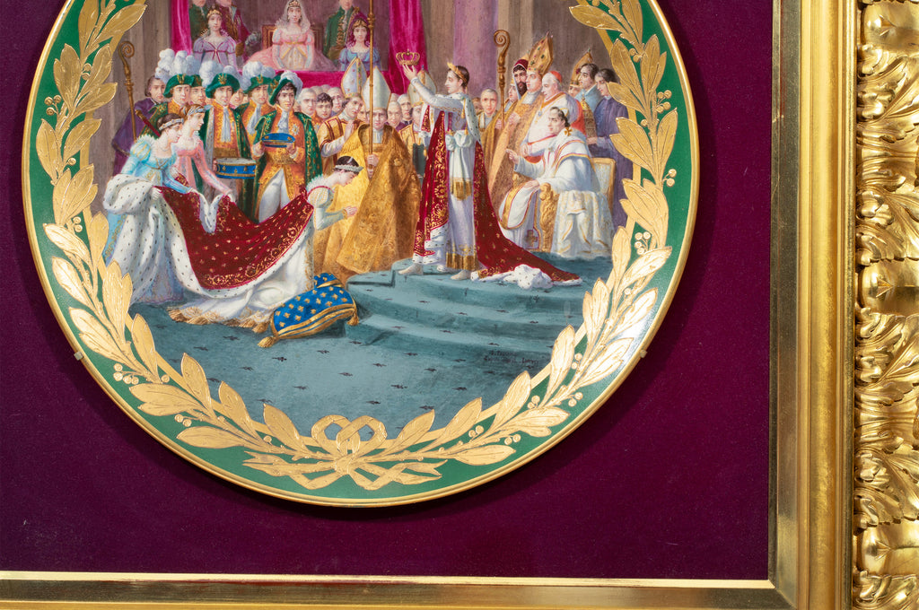A LARGE FRENCH SEVRES STYLE PORCELAIN CHARGER 'CORONATION OF JOSEPHINE'