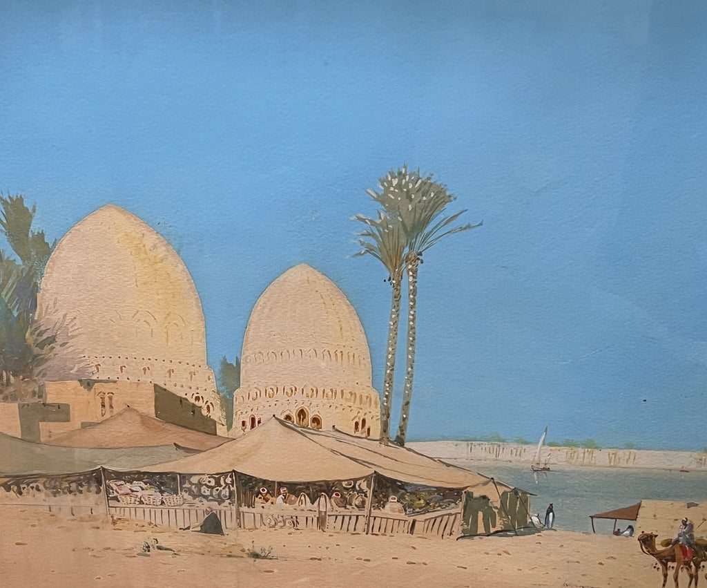 Orientalist watercolor painting by Augustus Osborne Lamplough