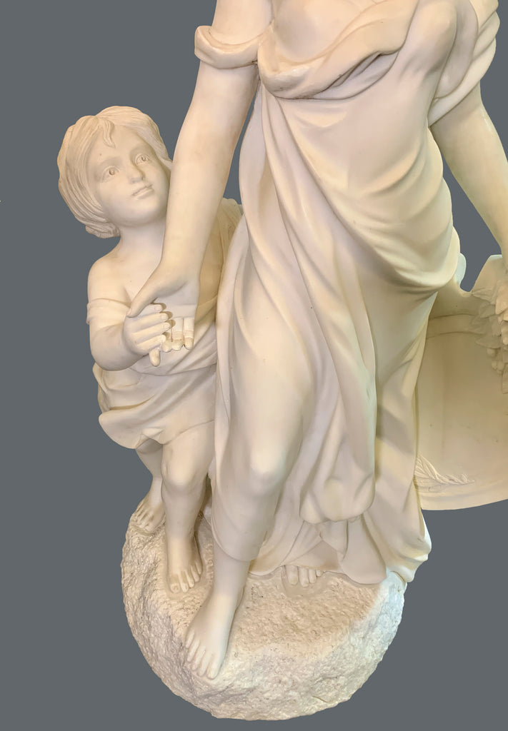 Large marble group of a mother and child