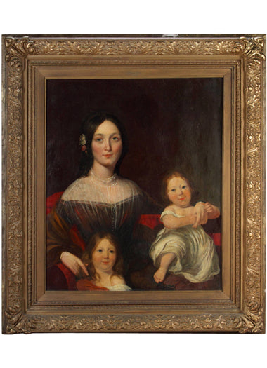 An English Painting of Mother with Children