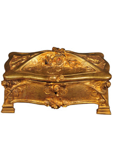 An Early 20th Century French Gilt Bronze Jewelry Box