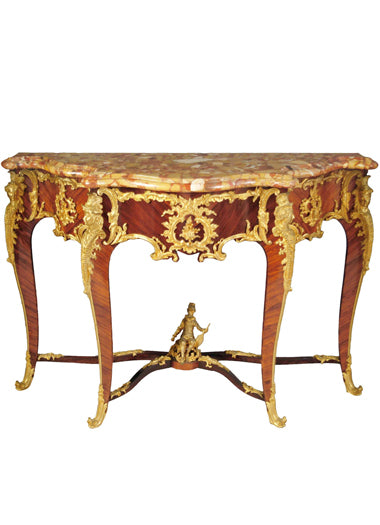 A French Louis XV Style Ormolu Mounted King-Wood Console Table