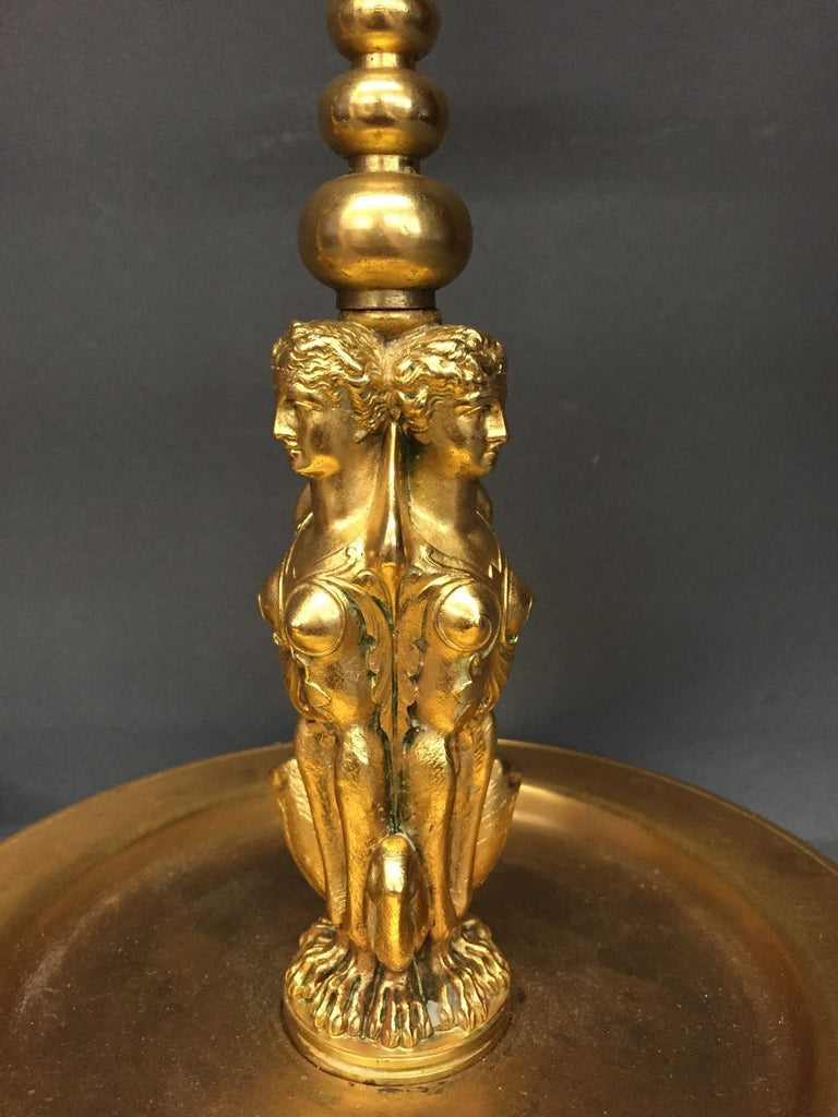 A French Pair of Gilt Bronze Antique Figural Candlesticks