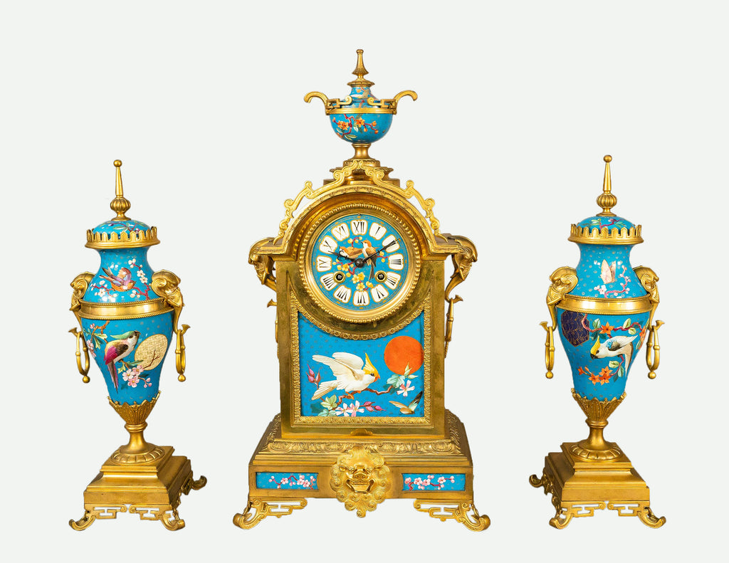 19th century French clock set in the Japonisme style