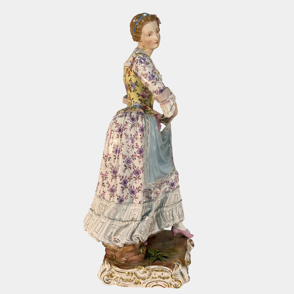 Large Meissen figure of a standing lady