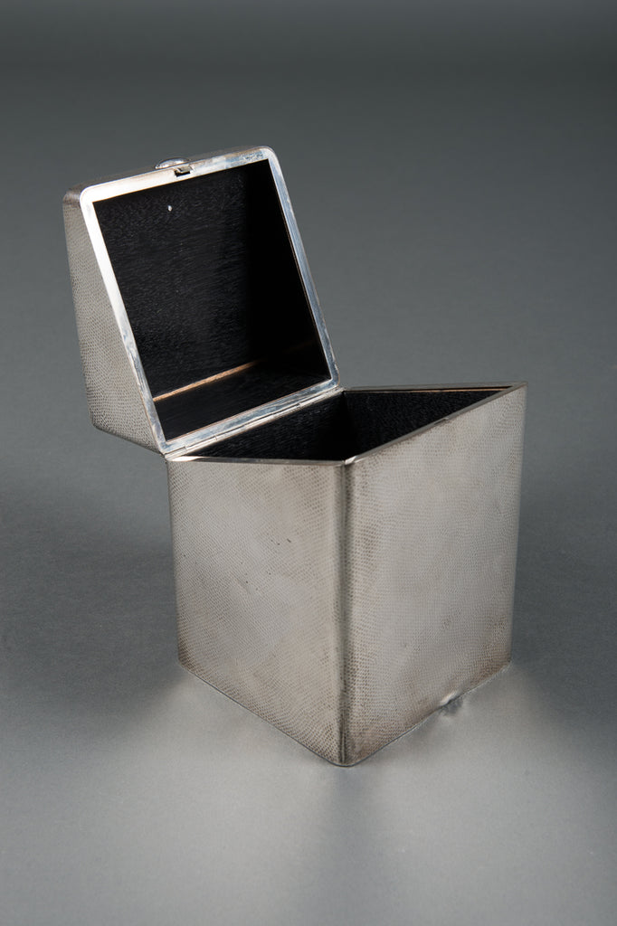 An American Made Sterling Silver 950 Hammered Cigar Humidor Box