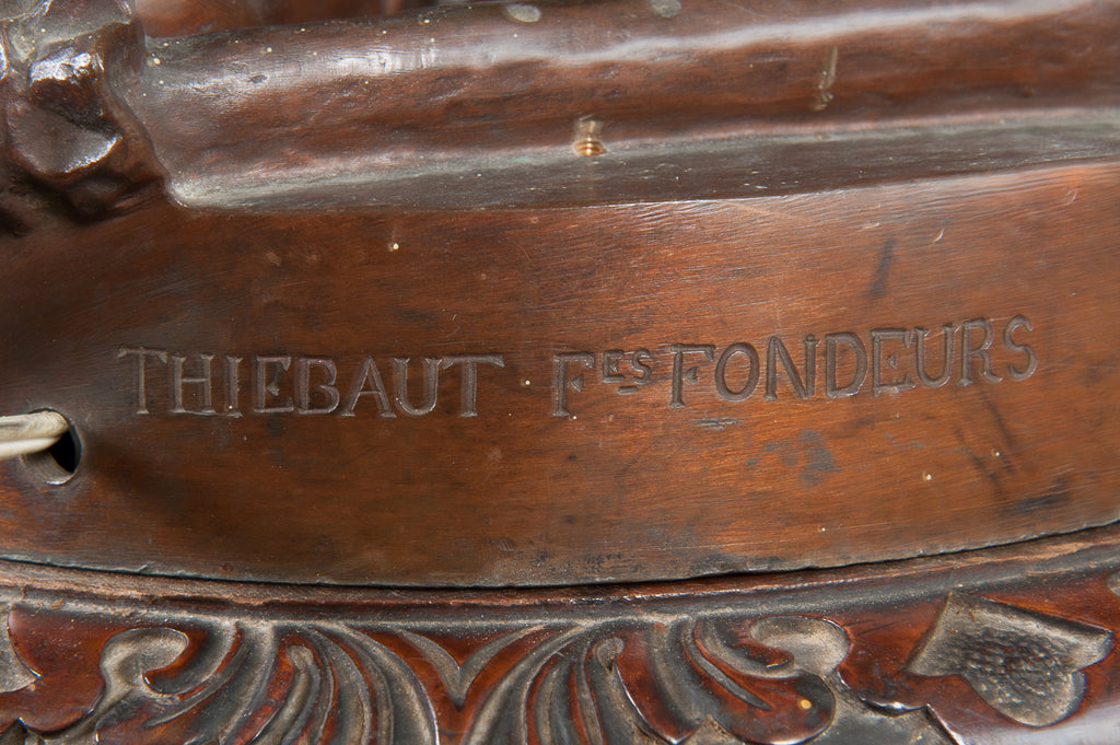 Large Bronze Figural Torchere Depicting Music