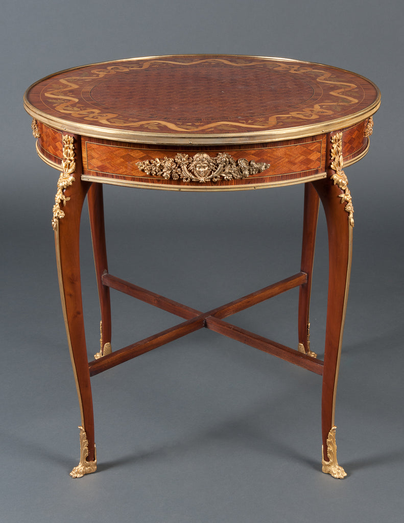 A FINE FRENCH ANTIQUE KINGWOOD & MARQUETRY CENTER TABLE ATTRIBUTED TO FRANCOIS LINKE