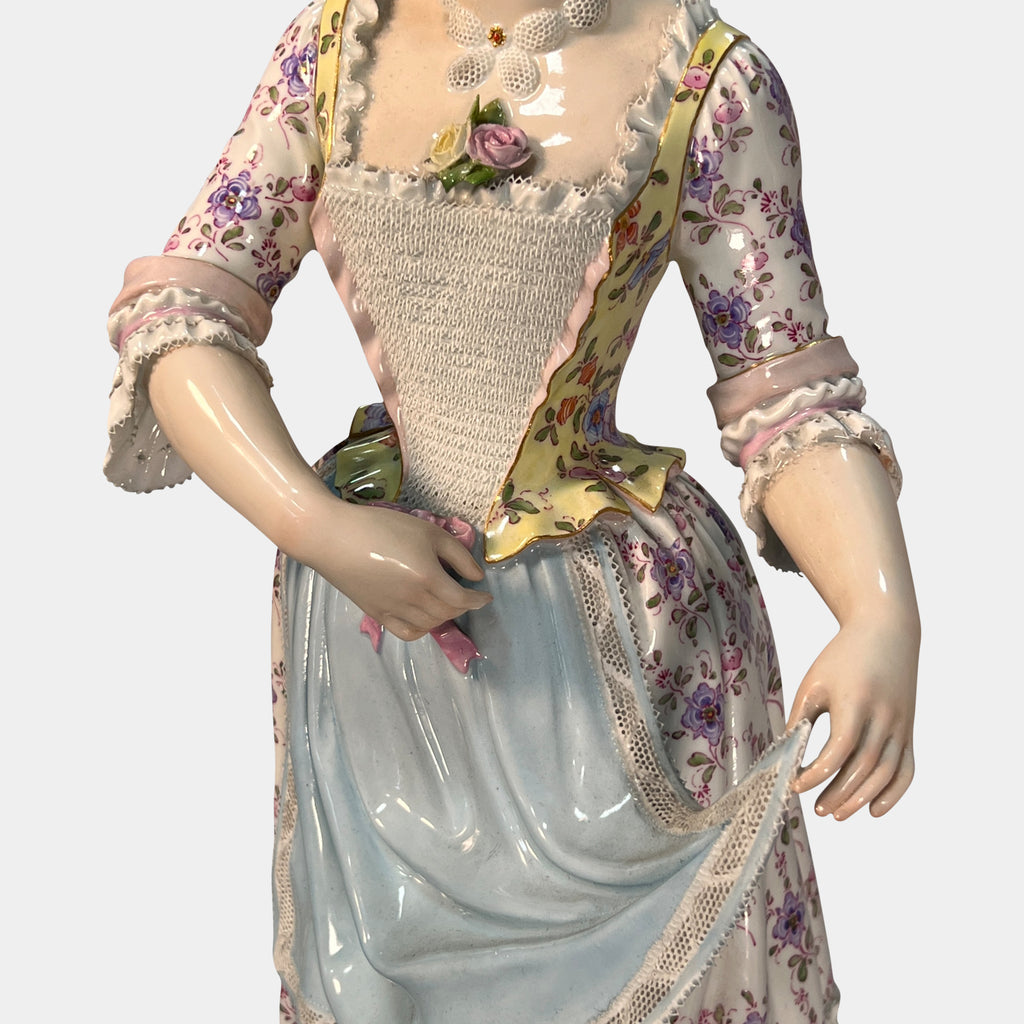 Large Meissen figure of a standing lady