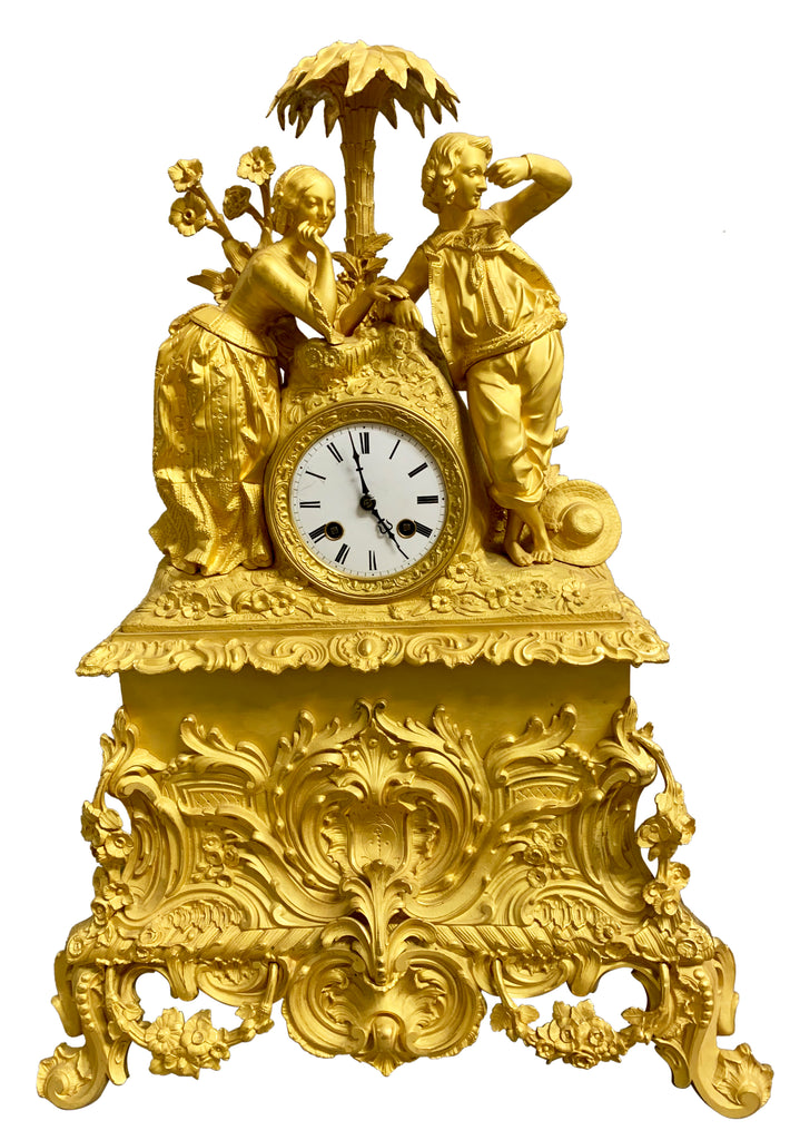 FRENCH CHARLES X ORMOLU BRONZE MANTEL CLOCK, CIRCA 1820