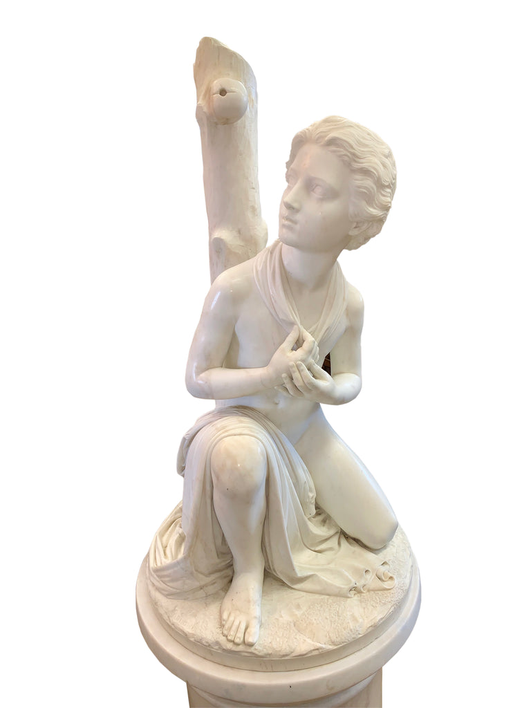 Large marble figure by Romanelli - 'The Son of Willaim Tell'
