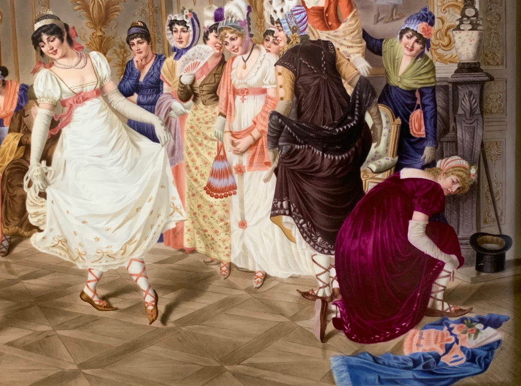 A Large Berlin KPM Porcelain Plaque - "The Dancing Lesson of Our Grandmother"