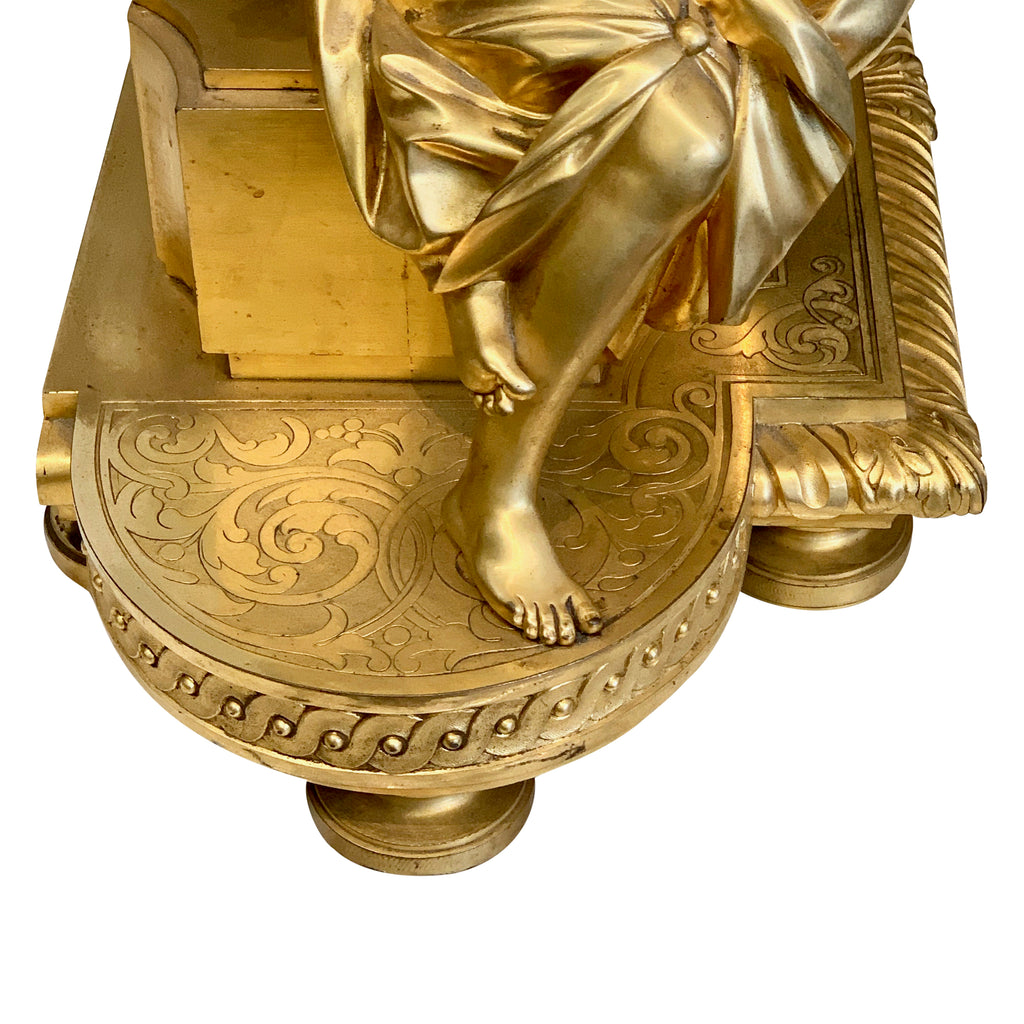 AN EXCEPTIONAL FRENCH ORMOLU BRONZE MANTEL CLOCK BY VICTOR PAILLARD