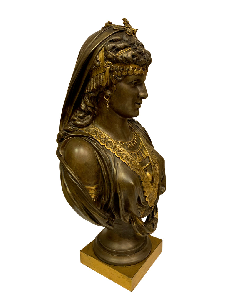 Pair of 19th century orientalist bronze busts