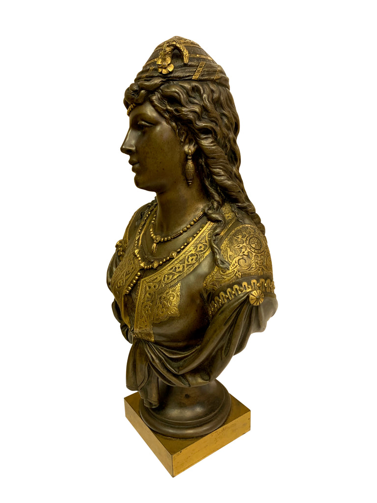 Pair of 19th century orientalist bronze busts