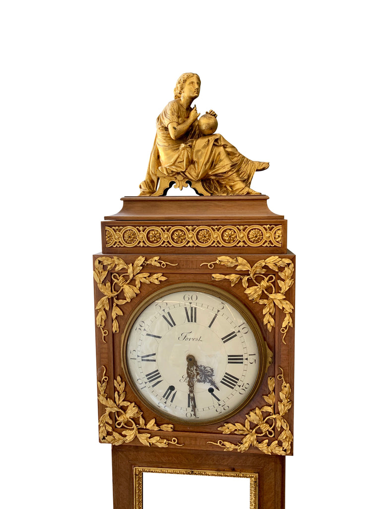 A Late 19th Century French Louis XV Style Gilt-Bronze Mounted Grandfather Clock