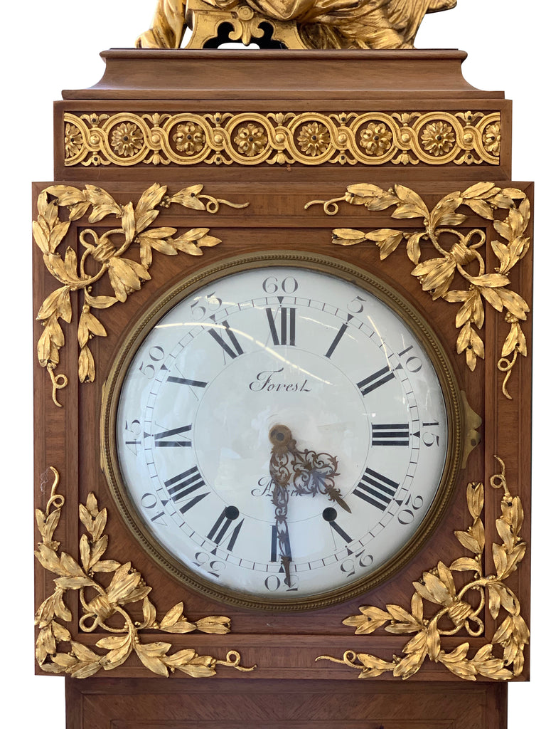 A Late 19th Century French Louis XV Style Gilt-Bronze Mounted Grandfather Clock