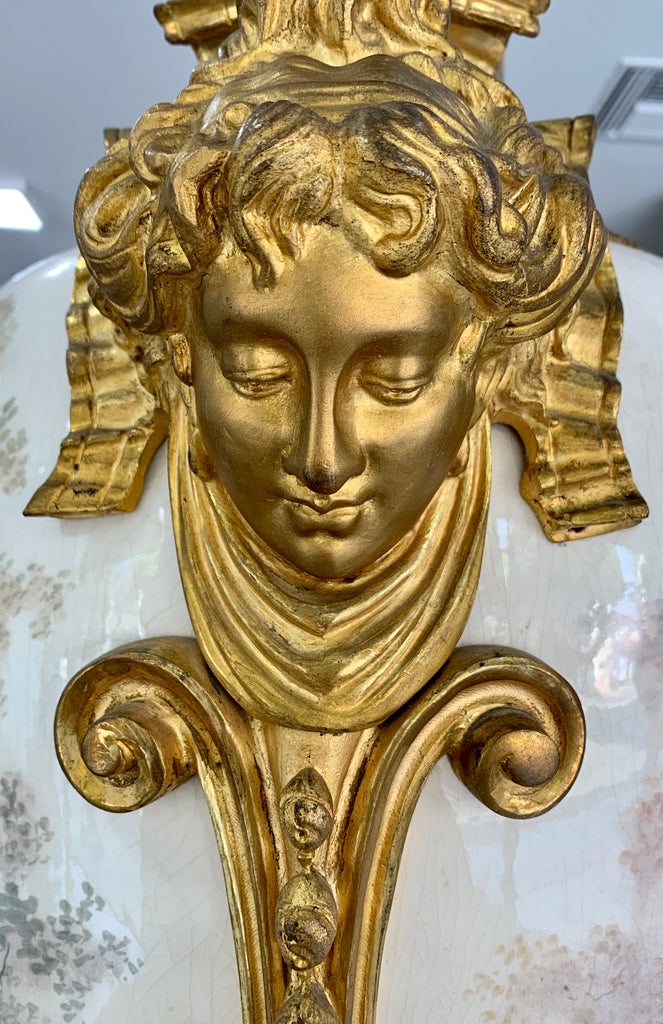 Monumental 'Sevres' porcelain ormolu mounted covered urn