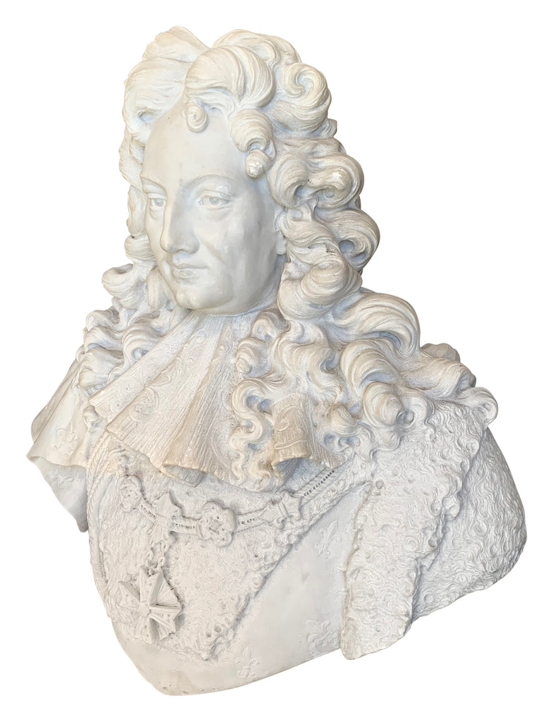 Large Antique French marble bust of a man