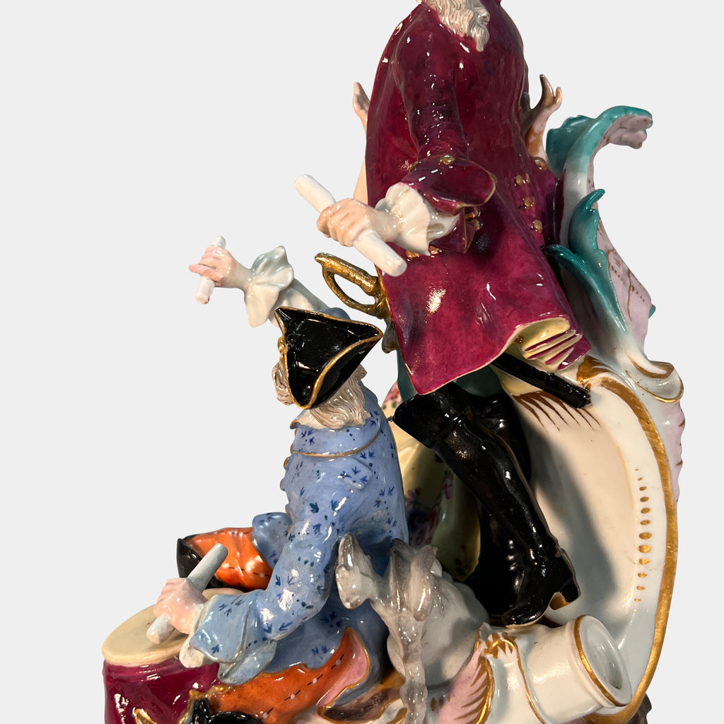 Meissen porcelain group - figures with musician playing drums