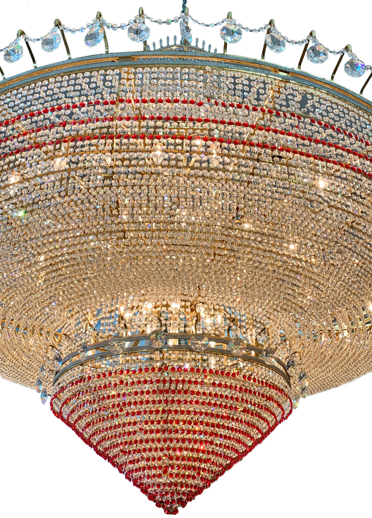 A GRAND CONTINENTAL PALACE-SIZE CUT CRYSTAL CHANDELIER
