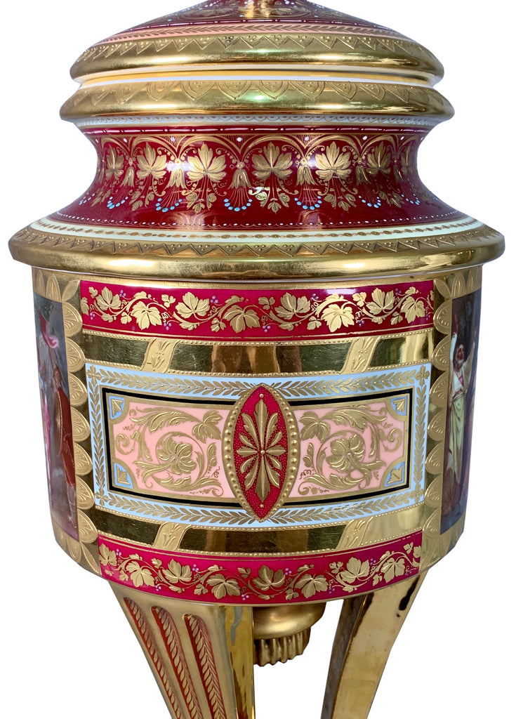 19th century Royal Vienna porcelain Potpourri urn / vase