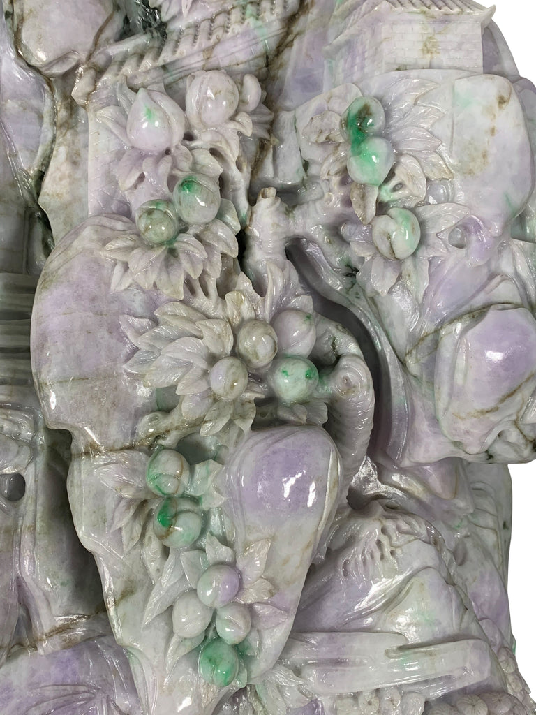 Large Chinese carved Jadeite jade group depicting the immortals