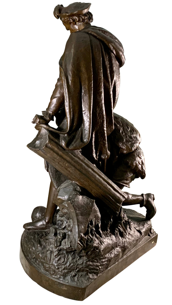 Large 19th Century French Bronze "Prince Hamlet & the Gravedigger, Shakespeare"