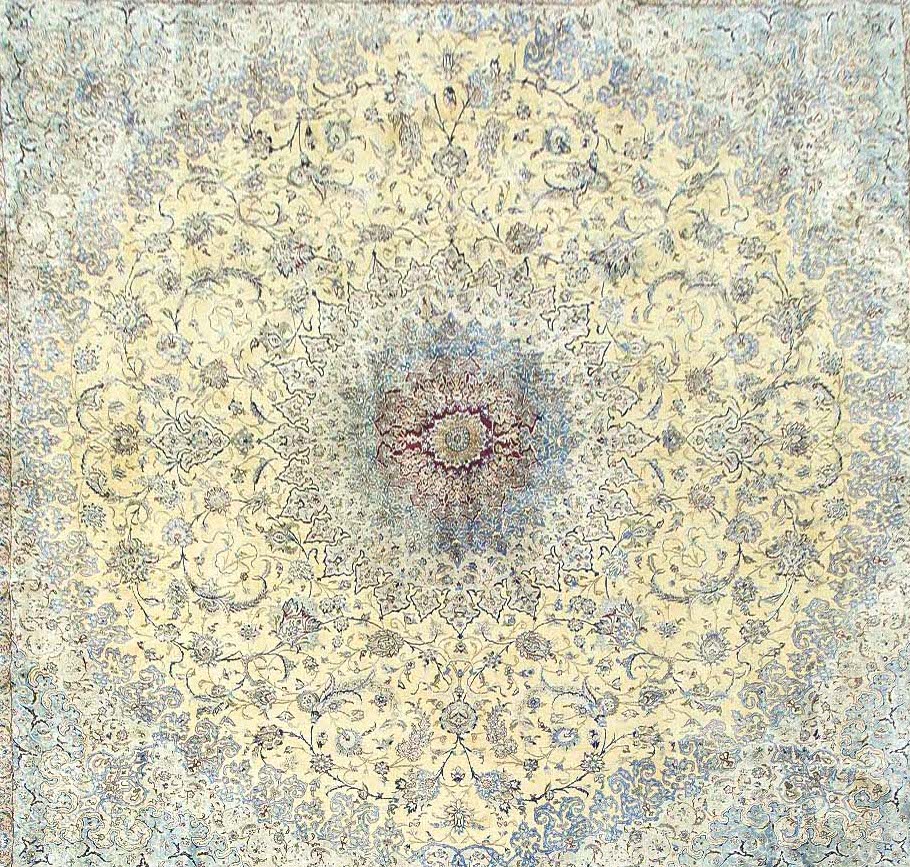 Large Persian Nain 100% silk square rug 20' x 20'
