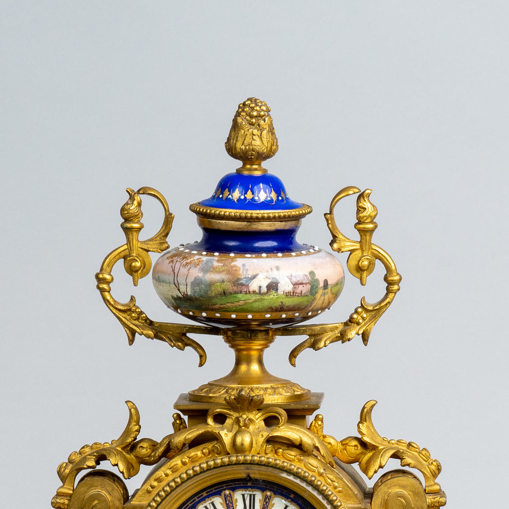 Antique French Jeweled Sevres style clock