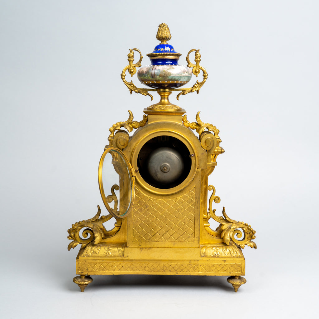 Antique French Jeweled Sevres style clock