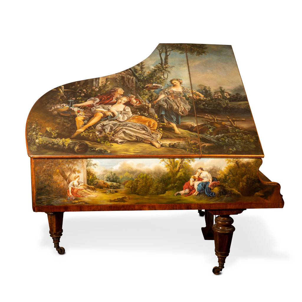 19th century Austrian hand painted Promberger & Son grand piano