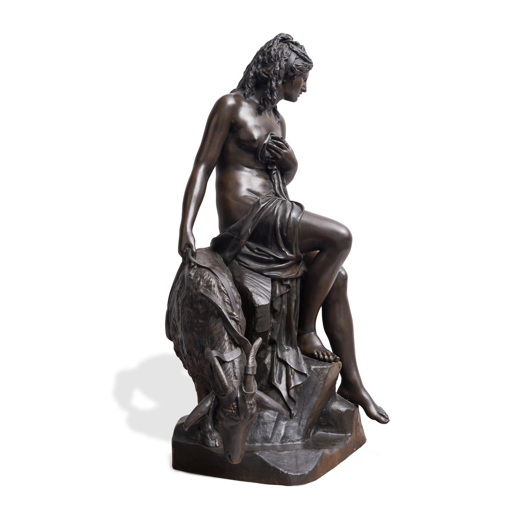 French Bronze Sculpture "Amalthea and Jupiter's Goat" after Pierre Julien