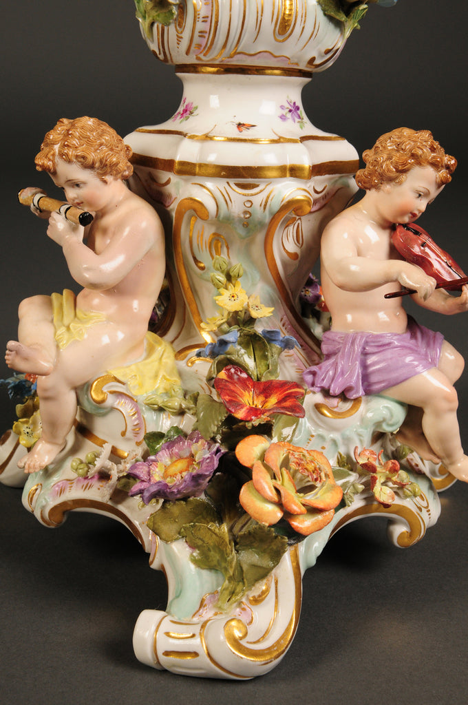 Pair of Meissen porcelain candelabras