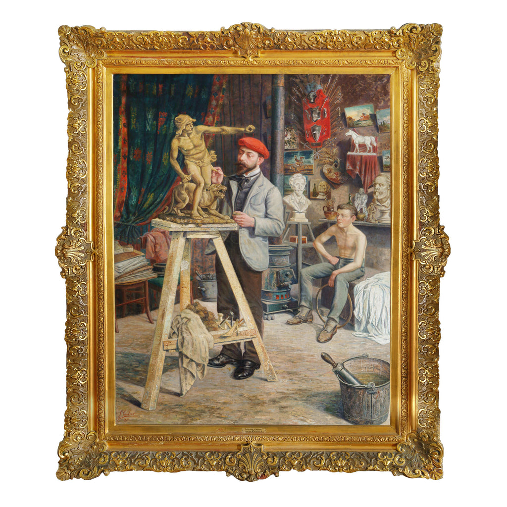 Large Oil on Canvas by Louis Gustave Cambier