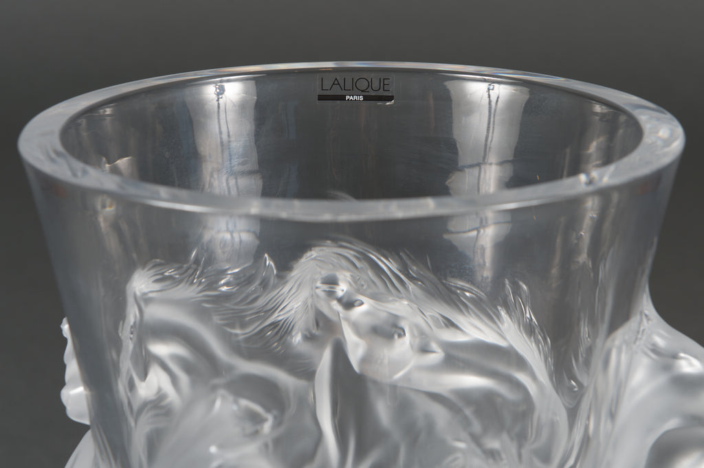 Limited edition Lalique 'Equus' crystal vase
