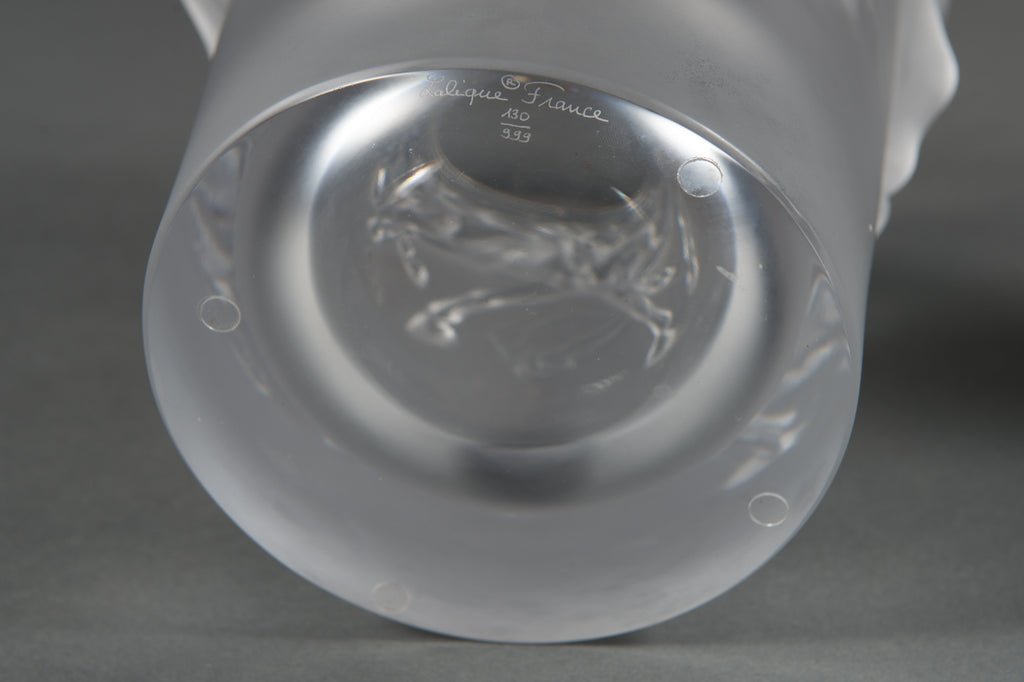 Limited edition Lalique 'Equus' crystal vase