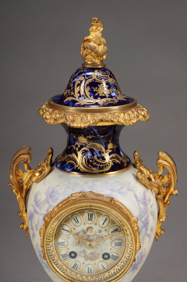 19th century Sevres style Figural Garniture Clock Set