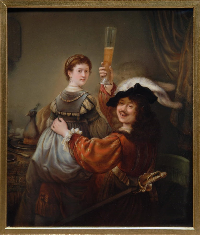A Large Berlin K.P.M Plaque of Saskia After Rembrandt