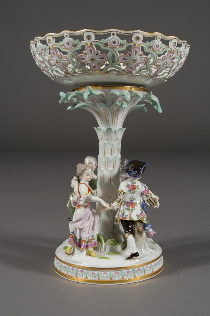 A Meissen Porcelain Figural Reticulated Compote/Circa 1900