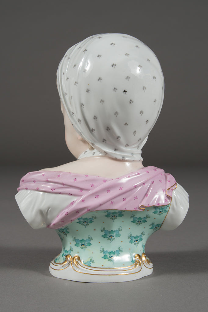 An Antique Meissen Porcelain Portrait Bust of a Bourbon Child