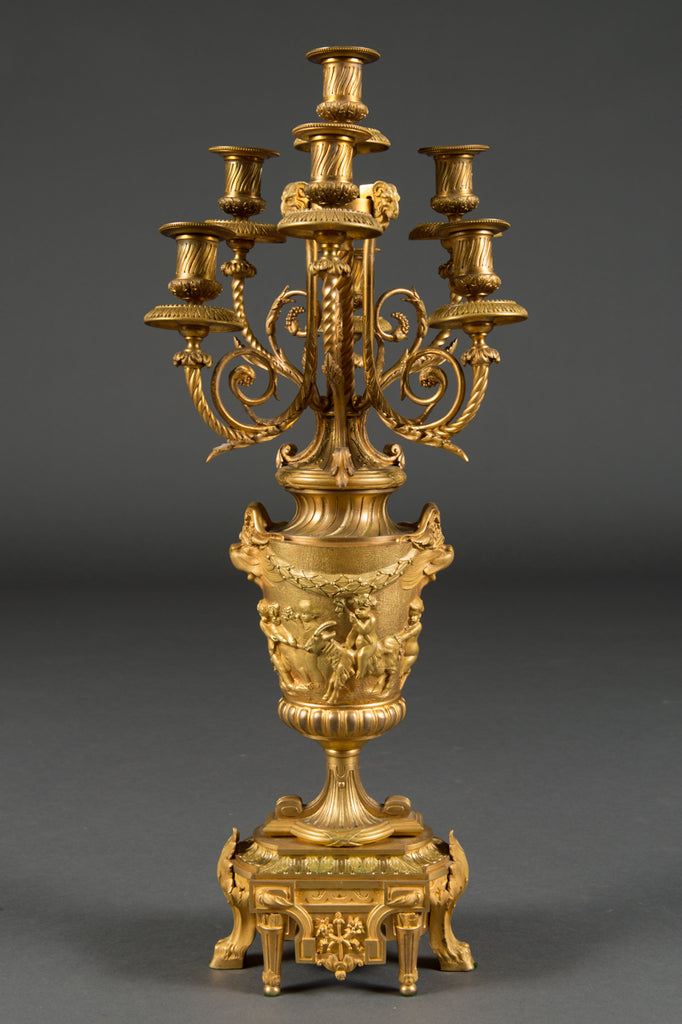 Pair of  French Ormolu candelabras attr. To F.Barbedienne