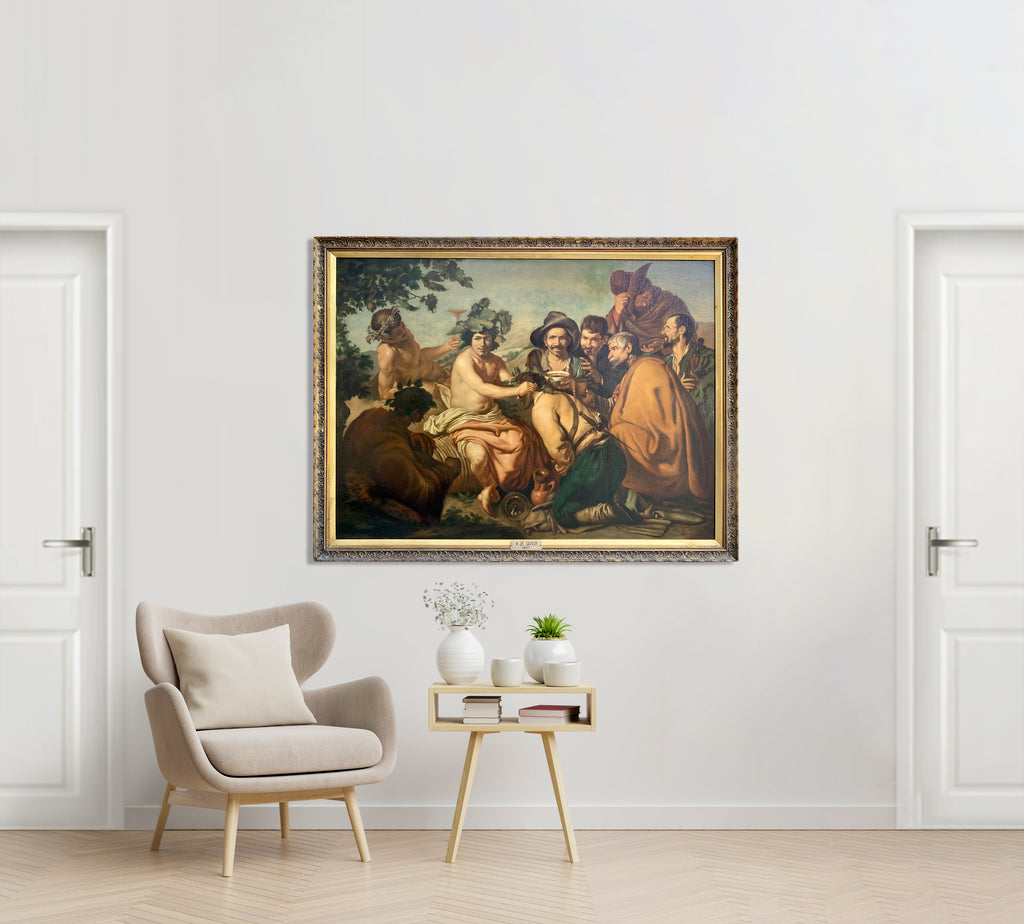 "The Triumph of Bacchus" oil on canvas after Diego Velázquez